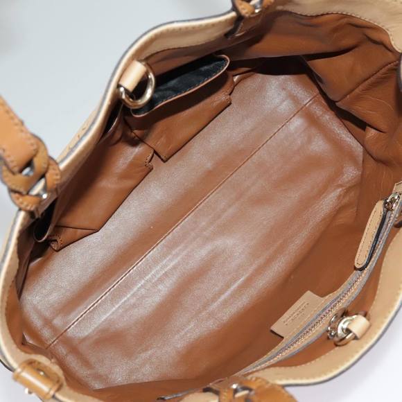 GUCCI Hand Bag Leather Beige Gold 269878 Auth 97401 - Picture 10 of 16